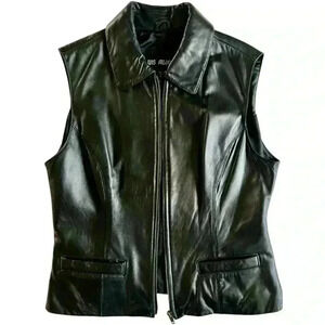 Luis Alvear 100% genuine leather vest zip size Large